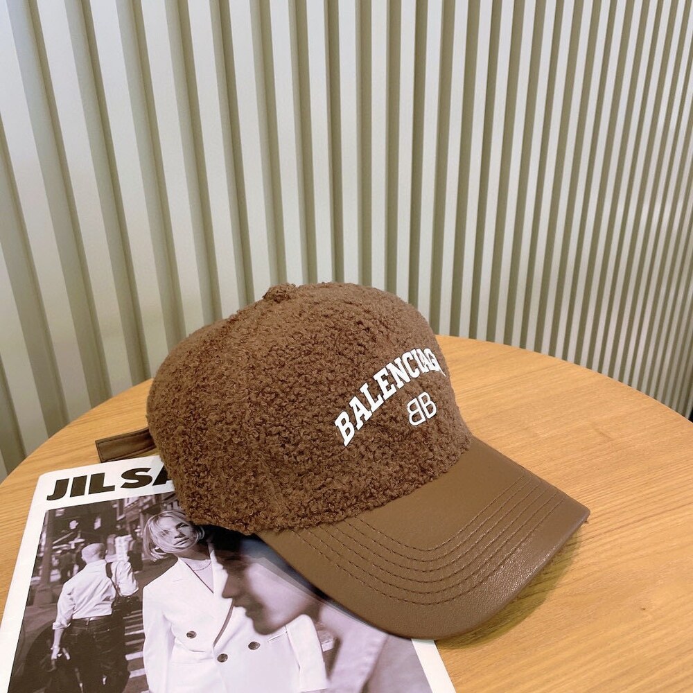 Balenciaga Teddy Leather Baseball Cap in Brown - Picture 3 of 7